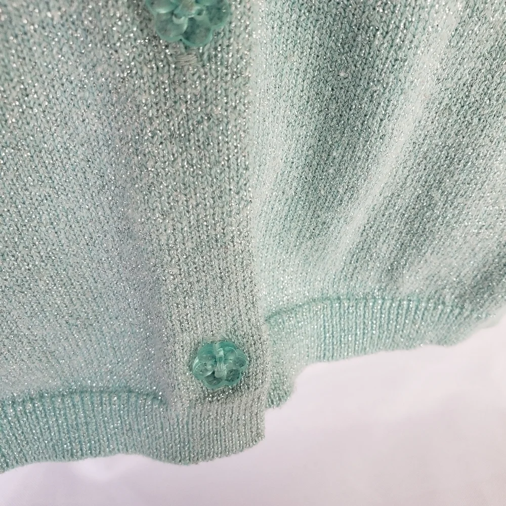 Gymboree Sparkle Pastel Green Cardigan Sweater Baby Girl Size 12-18 Months